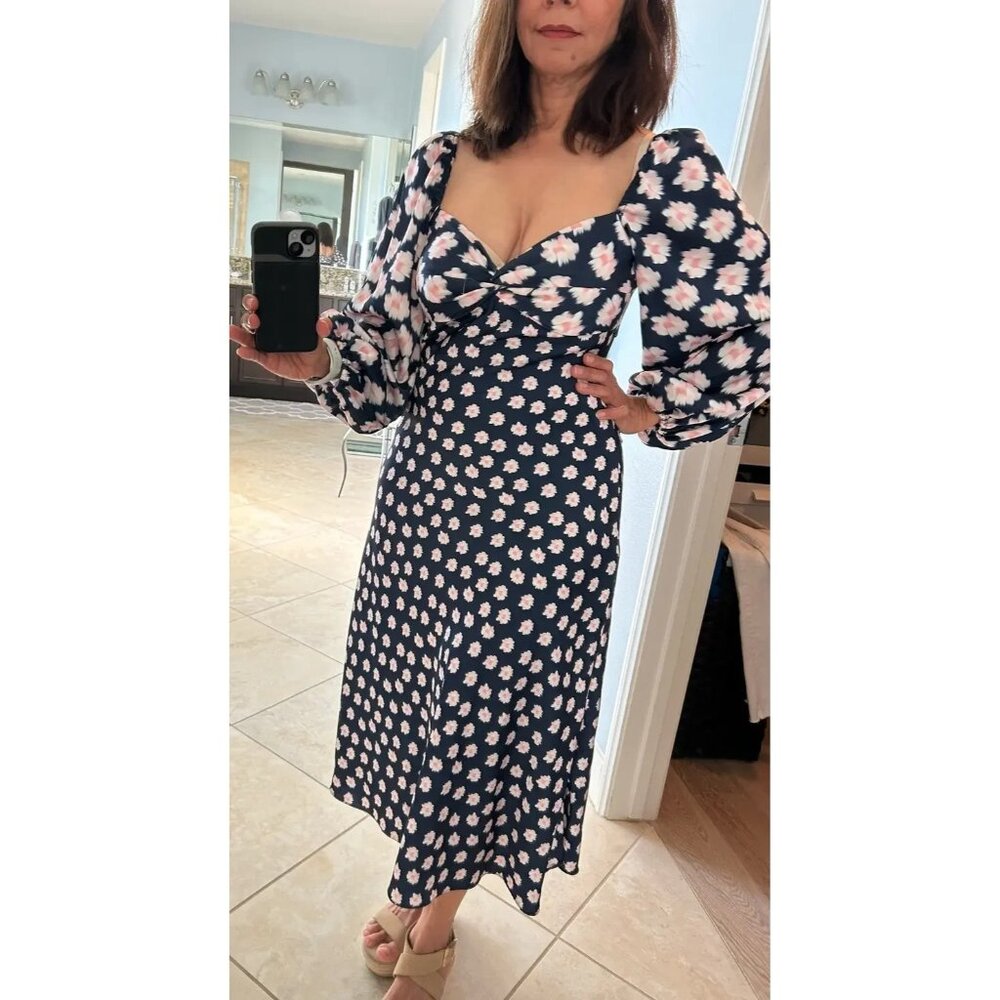 Sachin & Babi Melody Navy Midi Dress Size 4 | Designer Women’s Cocktail Style - Picture 6 of 16